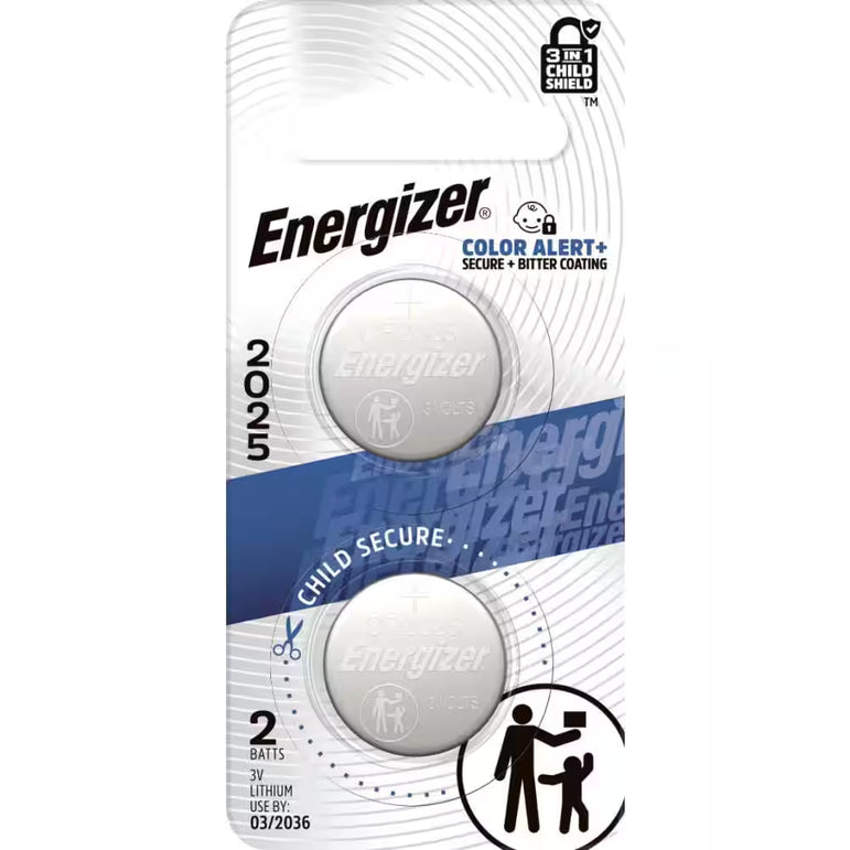 CR2025 Batteries (2-Pack), 3V Lithium Coin Batteries