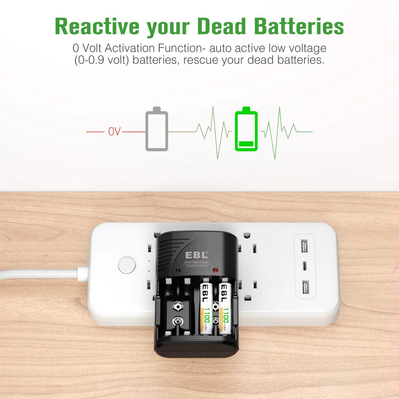 AA Rechargeable Batteries (4 Pack) + Battery Charger for 9V AA AAA Nimh Batteries, Precharge Double a Batteries