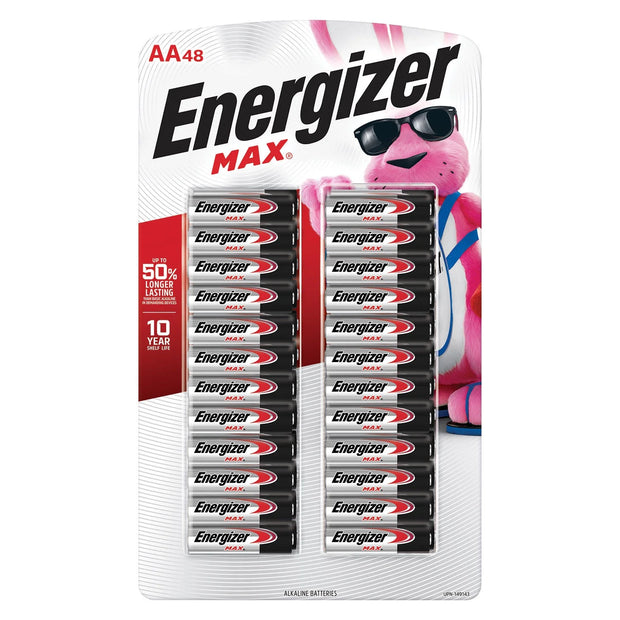 MAX Alkaline AA Batteries, 48-Pack